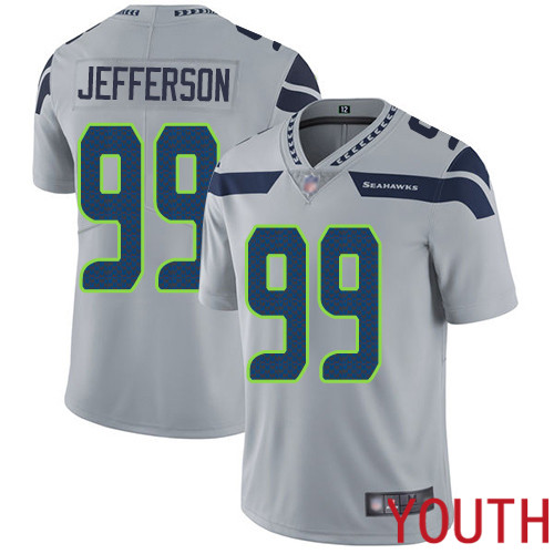 Seattle Seahawks Limited Grey Youth Quinton Jefferson Alternate Jersey NFL Football 99 Vapor Untouchable